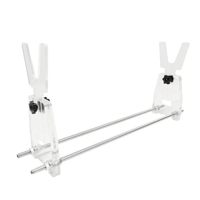 Suporte Ajustável para Rifles em Acrílico Transparente - Expositor de Airsoft, Arma Alta e Armazenamento Seguro para Acessórios de Caça