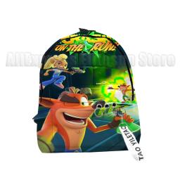 Crash bandicoot na corrida escola mochilas meninos meninas bonito pequeno sacos de viagem 3d impressão oxford à prova dwaterproof água chave sacos do caderno - Image 6