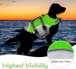Colete salva-vidas do cão ajustável com alça de resgate de segurança do esporte colete roupa do cão filhote de cachorro flutuante terno de natação para todos os cães de estimação - Image 2