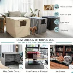 Impermeável Oxford pano cão canil capa, Windproof Pet Crate capa protetora, Universal Fit para interior e exterior, Pet fornecimentos - Image 2