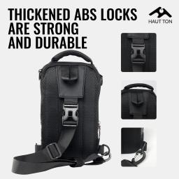 HAUT TON Mochila multifuncional para equipamento de pesca com haste, suporte preto de grande capacidade, acampamento, caminhadas ao ar livre, bolsa de ombro no peito - Image 4