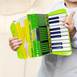 Mini acordeão de 17 teclas e 6 graves, material ABS e fivela, instrumento musical para iniciantes, botão leve, presente de Natal - Image 1