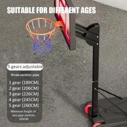 Basquete ajustável para crianças e adultos, suporte móvel, interior e exterior, prática de tiro, equipamento de treino de basquetebol - Image 3