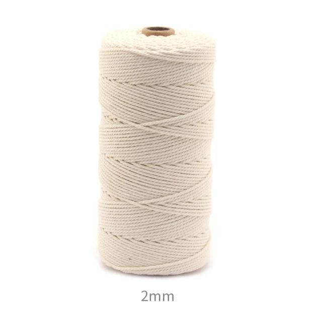 Corda de Macramé de Algodão para Artesanato DIY – Opções de 1mm a 6mm em 109 e 218 Jardas para Cabides, Natal e Casamentos