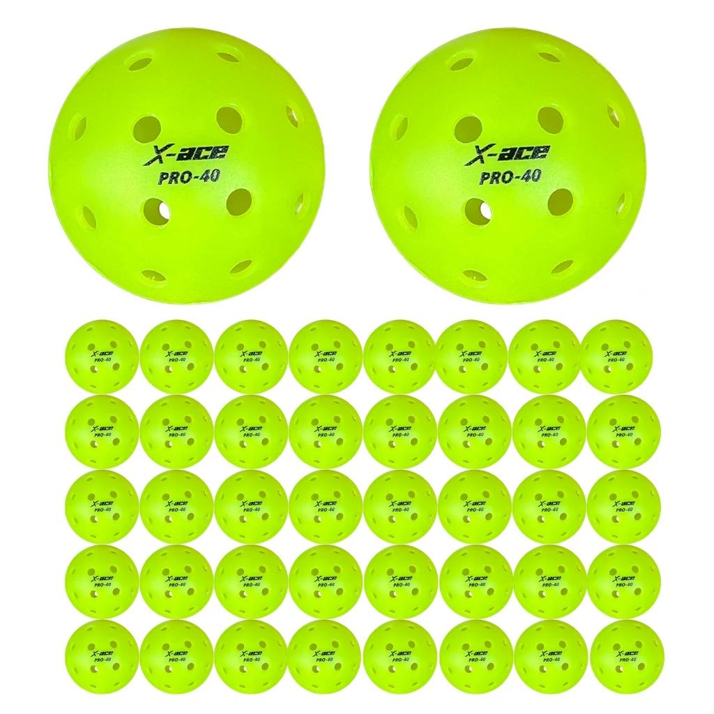 X-ace 40 bolas de pickleball pro, 40 peças, bolas de picles de 40 furos, treinamento profissional perfeito, bolas de picles verdes de alta visibilidade - Image 1