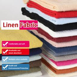 130x100cm tecido de algodão de linho macio material orgânico puro linho natural cambrico eco diy roupas tecido de retalhos - Image 5