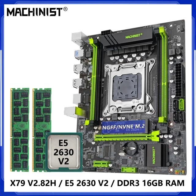  MACHINIST X79 Kit Placa-Mãe Xeon E5 2630 v2 CPU LGA 2011 Processador 16GB DDR3 ECC NVMe M.2