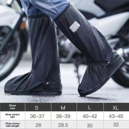 Chuva engrossado bota sapato capa preto à prova dwaterproof água com refletor alta superior antiderrapante sapatos capas de poeira da motocicleta bicicleta capa de chuva - Image 1