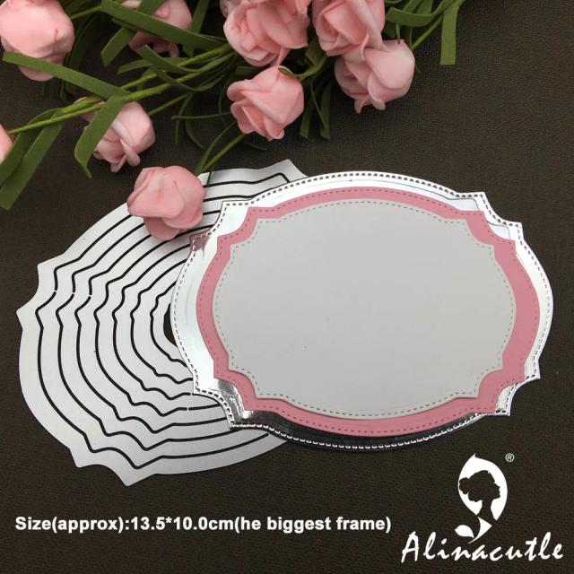 Corte de Metal Alinacutle 8 peças para Scrapbook e Artesanato - Quadro de Nidificação e Cortador de Papel