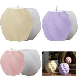 3d girando pilar vela molde de silicone onda geométrica vela cera molde diy arte abstrata sabão resina gesso molde casa artesanato decoração - Image 6