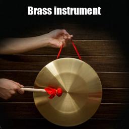 Gongo de mão com vara de madeira tradicional chinês folk instrumento musical brinquedo para crianças - Image 1