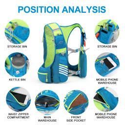 Corrida ao ar livre hidratante colete 8l ciclismo hidratante mochila trekking caminhadas maratona bicicleta mochila com 500ml garrafa de água - Image 4
