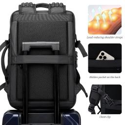Mochila de compressão a vácuo expansível de grande capacidade com bomba de ar embutida Bolsa masculina casual para viagem e deslocamento - Image 2