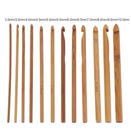 Ganchos de crochê de bambu agulha de crochê/lote ganchos de crochê agulhas alça de bambu tecer conjunto de ferramentas de costura kit de ganchos de crochê - Image 3