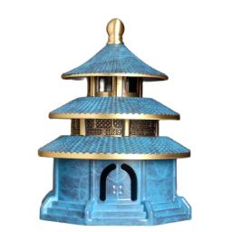 Caixa de presente azul queimador incenso soild cobre puro incenso bobinas titular queimador casa yoga decoração da sala alta qualidade delicado - Image 1