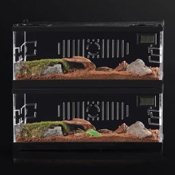 Terrário acrílico para tanque de répteis, Micro Terrário, Anfíbios Tanque, Gaiola com termohigrômetro - Image 4