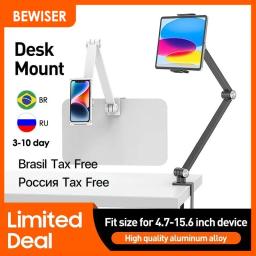 Bewiser-Liga De Alumínio Xiaomi Suporte Do Telefone Móvel, Tablet Mount, iPad Stand, Clipe De Mesa, Cama, 4.7-15.6" - Image 1