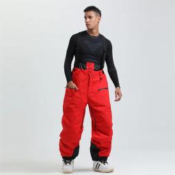 Gsou esporte ao ar livre montanha feminino calças de esqui inverno à prova dwaterproof água das mulheres dos homens macacão de snowboard suspender calças de neve calor-40 graus - Image 4