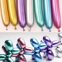 10/20/30 pçs balões longos látex metalic chrome 260 magia amarrando torção balões festa para o aniversário do casamento decorações de aniversário - Image 1