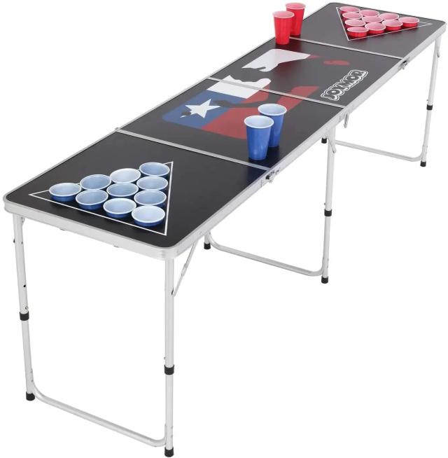 Mesa Dobrável Portátil para Beer Pong - Estrutura Resistente de 8 Pés com Design Personalizado
