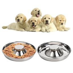 Tigelas de alimentação lenta em aço inoxidável para animais de estimação, tigela de comida e água antiderrapante, alimentação e desmame para cães e gatos pequenos e médios - Image 1