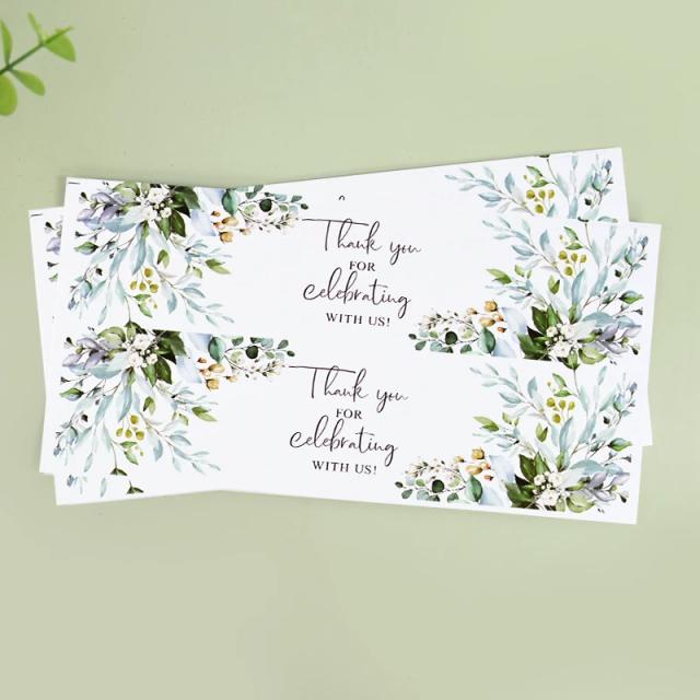 Etiquetas de Papel Verdes para Embalagem de Presentes - 30 ou 50 Peças com Mensagem de Agradecimento para Casamentos e Aniversários, Ideal para Artesanato DIY