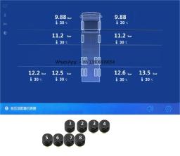 Sistema de Monitoramento de Pressão dos Pneus, USB, Android, 6, 8, 12 rodas, TPMS para rádio do carro, DVD Player, Pneu Sobressalente, Sensor Interno e Externo - Image 3