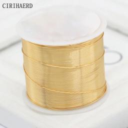 Real Banhado A Ouro Fios De Cobre, DIY Jóias Fazendo Suprimentos, Artesanato Acessórios, Materiais Beading, Latão Fio De Metal, 5 Metros, 14K - Image 4