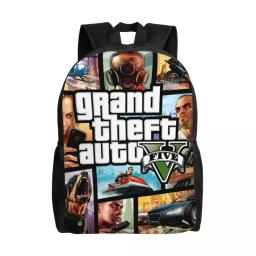 Mochila de Colagem Automática Impermeável para Homens e Mulheres, Saco de Escola Universitária, Saco de Aventura GTA, Mochila de Impressão - Image 1