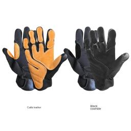 Yellow Cowhide Outdoor Tactical Rapel Luvas, Engrenagem esportiva de escalada engrossada, Rapel Gear - Image 4