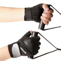 Luvas de levantamento de peso com suporte de pulso, proteção total para palma, apertos extras para fitness, ginástica, 1 par - Image 3
