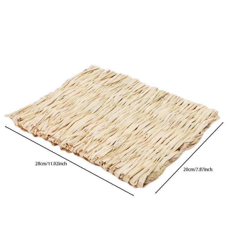 Gaiolas de coelho tecidas dobráveis para pequenos animais, Mastigar Toy Mat, Cama doméstica, Ninhos para animais de estimação, Hamster, Cobaia, Coelhinho, Acessórios - Image 1