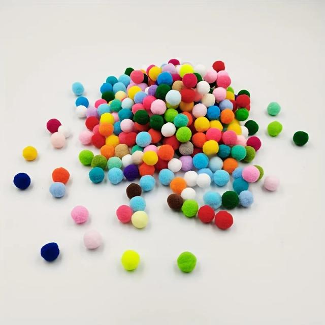 Pompons Coloridos para Artesanato DIY - Pequenas Bolas Fofas para Decoração de Casa, 10g por Pacote