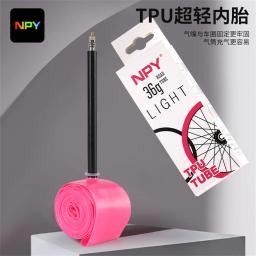 Npy tpu 1psc mtb bicicleta tubo interno luz 26 27.5 29 polegadas bicicleta tpu material pneu 45mm válvula francesa super leve anti-oxidação - Image 6