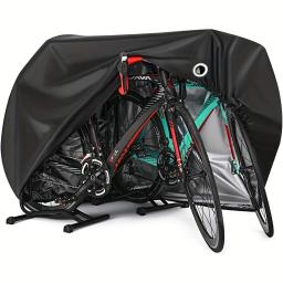 Waterproof Bike Cover com Bloqueio Buraco, Windproof Bicicleta Tampa, ao ar livre, Chuva, Sol, UV, Poeira, 2 Bicicletas - Image 1