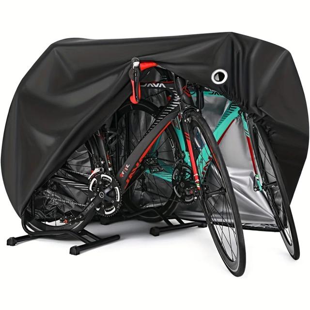 Capa Impermeável para Bicicleta com Bloqueio, Proteção Contra Vento e Poeira para 2 Bicicletas em Todas as Condições Climáticas
