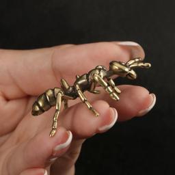 Figurinhas de formiga em latão puro, Simulação de insetos, Ornamento de mesa, Table Tea, Decoração para casa, Novo, 2024 - Image 1