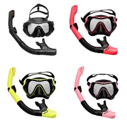 Máscaras de mergulho subaquático snorkeling tubo de respiração conjunto adulto silicone anti-nevoeiro óculos para natação mergulho - Image 1