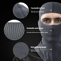 Balaclava chapéu máscara facial completa respirável proteção solar capa elástica para esportes caminhadas acampamento esqui ao ar livre lenço de cabeça masculino - Image 4