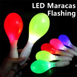 LED Maracas-Sensorial brilhante areia martelo brinquedos para crianças, luz intermitente, 3 padrão, música instrumentos de aprendizagem, cor aleatória - Image 1