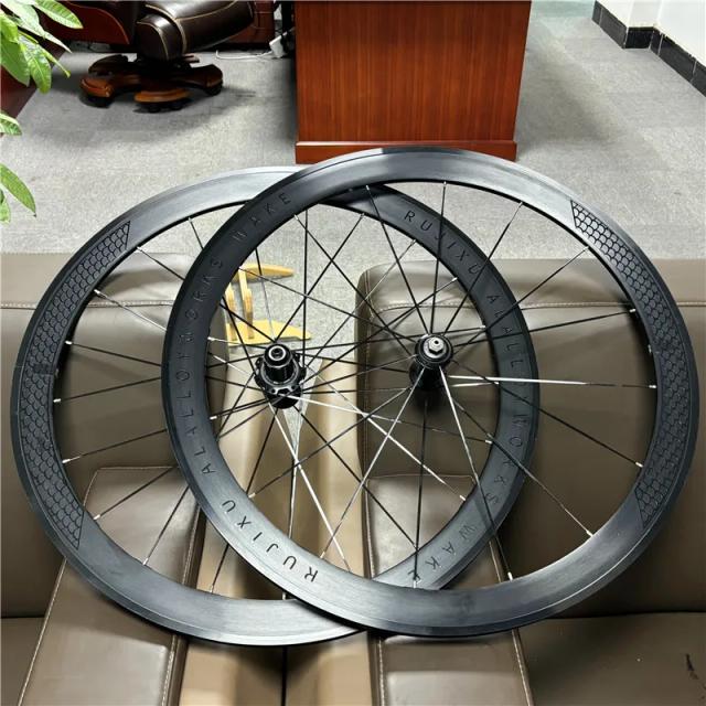 RUJIXU Rodas de Bicicleta 700C Carbono UD Freio a Disco/V-Brake Aro 30/40/50mm