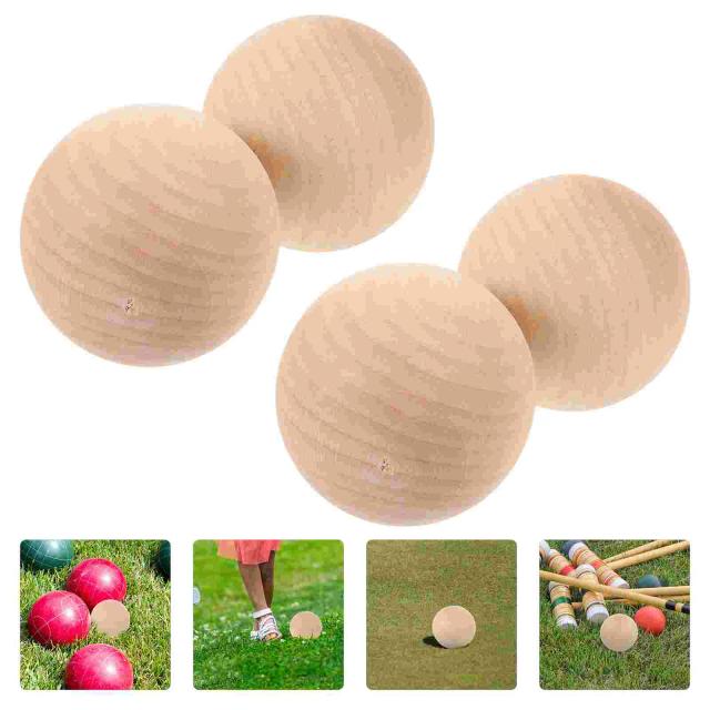Conjunto de 4 Bolas de Croquet para Recreação ao Ar Livre: Diversão em Família com Chute na Grama e Madeira para Crianças