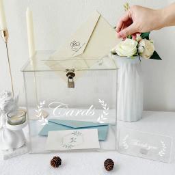 Acrílico Caixa De Cartões De Casamento, Elegante DIY Envelop Presente, Cartão Titular Do Dinheiro, Graduação Eventos Celebração, Festas De Aniversário - Image 1