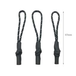 10 pçs puxadores de zíper preto tubo termo retrátil puxadores de zíper mochila roupas duráveis simples acessórios de zíper - Image 5