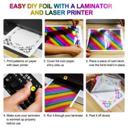 Transferência de calor holográfica Artesanato Folhas, Toner Folha Reativa por Impressora Laser e Papel Laminador, Novo, Ferramenta DIY, 19,3 cm x 5m, 2022 - Image 2