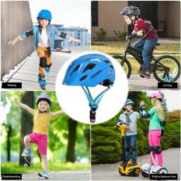 Capacete de bicicleta ajustável com lanternas traseiras para crianças, capacete de ciclismo, capacete scooter, leve, skate, bicicleta equilíbrio - Image 5