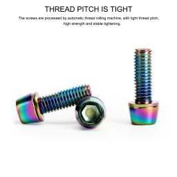 6 pçs pinça de freio a disco da bicicleta parafuso braçadeira parafusos fixos m6 * 18mm titânio-banhado colorido aço inoxidável para mtb mountain bike - Image 3