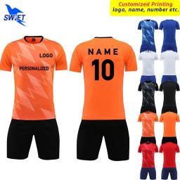 Camisas de futebol personalizadas masculinas, impressão personalizada, uniforme do futebol do menino, terno de treinamento, equipe esportes, treino de manga curta, 2 pcs - Image 1