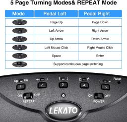 Lekato-Página Bluetooth Música Turner Pedal, USB Recarregável, Pé silencioso sem fio, iPad, iPhone, Tablet, Laptop - Image 2