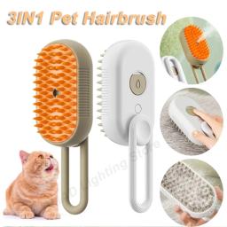 Gato e cão Pet Grooming Comb com spray elétrico, vapor de água, escova de silicone macio, gatinho Pet escova de banho, massagem, removedor de cabelo - Image 1